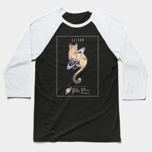 Saturn Cat Planet Baseball T-Shirt